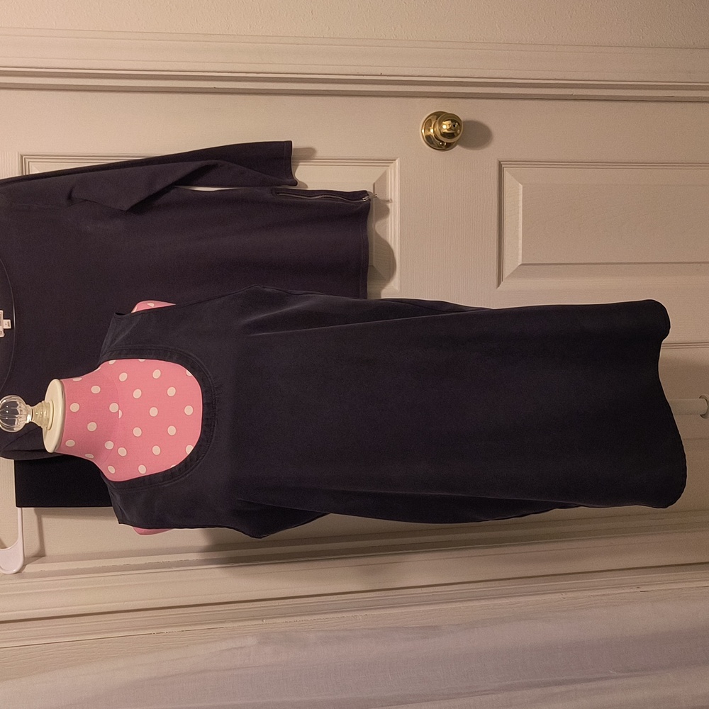 Lanston Navy Dress M 70% Modal 30% Polyester - Feels Like Washed Silk